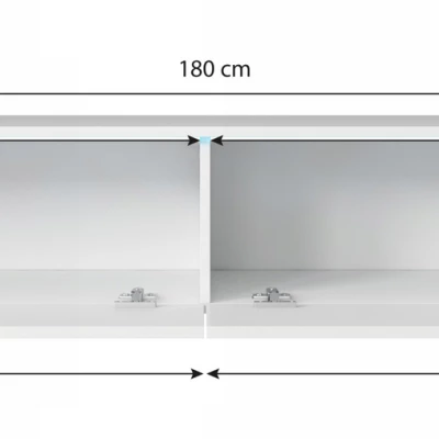 VÝPRODEJ - TV stolek CERIEE 180 - matera / bílý lesklý