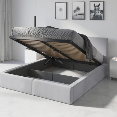 VÝPRODEJ - Manželská postel 180x200 JOSKA - popelavá