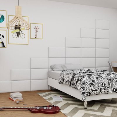 VÝPRODEJ - Čalouněný nástěnný panel 50x30 PAG - bílá ekokůže