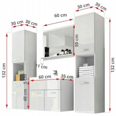 VÝPRODEJ - Koupelnová sestava MAYRA XL - dub wotan