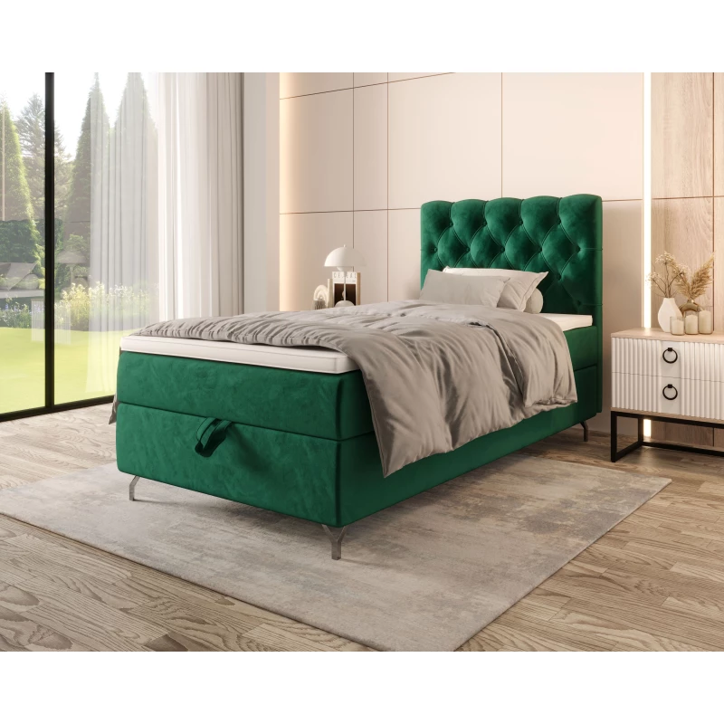 Čalouněná boxspringová postel 90x200 ADRIA 2 - zelená