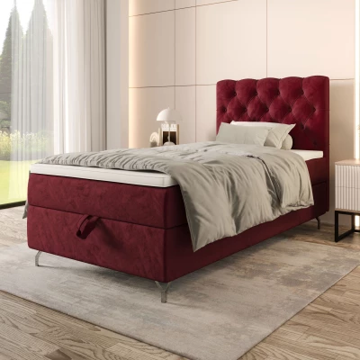 Čalouněná boxspringová postel 90x200 ADRIA 2 - červená