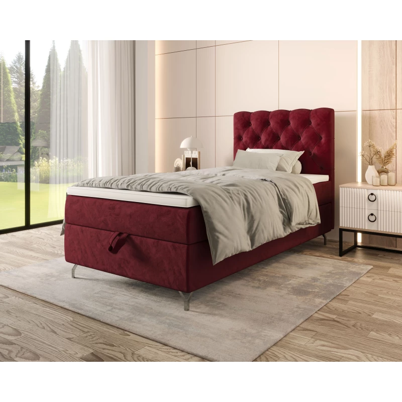 Čalouněná boxspringová postel 90x200 ADRIA 2 - červená