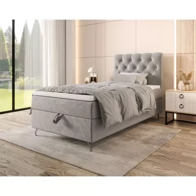 Čalouněná boxspringová postel 90x200 ADRIA 2 - světle šedá