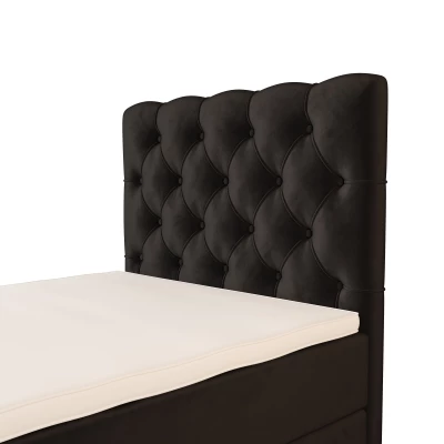 Čalouněná boxspringová postel 90x200 ADRIA 2 - tmavě šedá