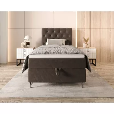 Čalouněná boxspringová postel 100x200 ADRIA 2 - hnědá