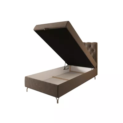 Čalouněná boxspringová postel 100x200 ADRIA 2 - hnědá