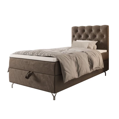 Čalouněná boxspringová postel 100x200 ADRIA 2 - hnědá