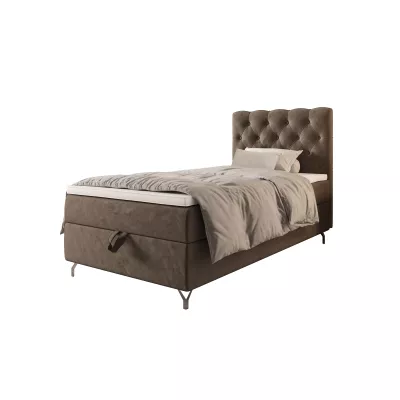 Čalouněná boxspringová postel 100x200 ADRIA 2 - hnědá