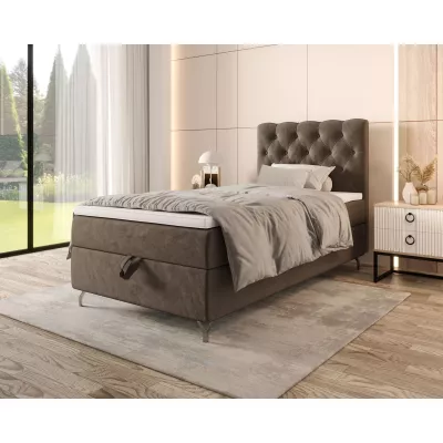 Čalouněná boxspringová postel 100x200 ADRIA 2 - hnědá