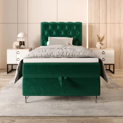 Čalouněná boxspringová postel 100x200 ADRIA 2 - zelená