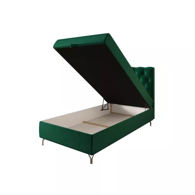 Čalouněná boxspringová postel 100x200 ADRIA 2 - zelená