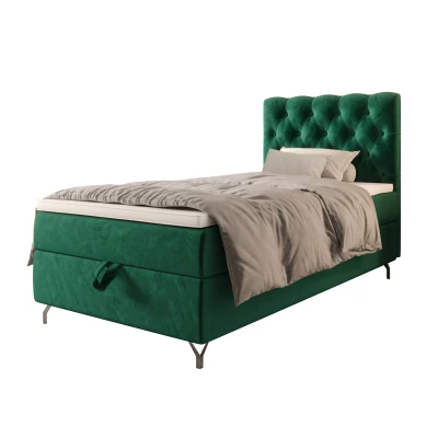 Čalouněná boxspringová postel 100x200 ADRIA 2 - zelená