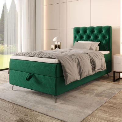 Čalouněná boxspringová postel 100x200 ADRIA 2 - zelená