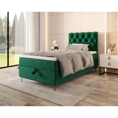Čalouněná boxspringová postel 100x200 ADRIA 2 - zelená