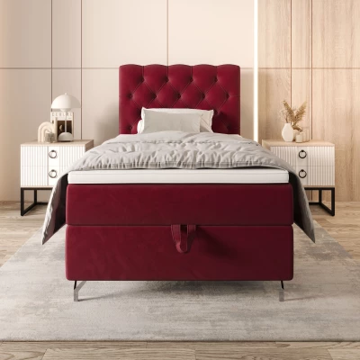 Čalouněná boxspringová postel 100x200 ADRIA 2 - červená