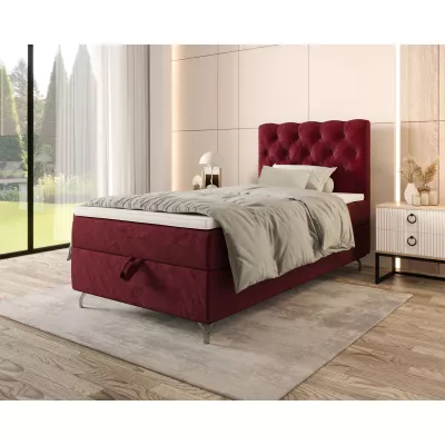 Čalouněná boxspringová postel 100x200 ADRIA 2 - červená