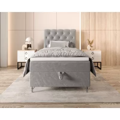 Čalouněná boxspringová postel 100x200 ADRIA 2 - světle šedá
