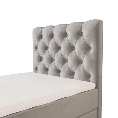 Čalouněná boxspringová postel 100x200 ADRIA 2 - světle šedá