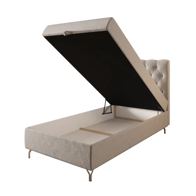 Čalouněná boxspringová postel 100x200 ADRIA 2 - světle šedá