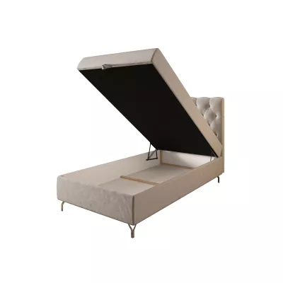 Čalouněná boxspringová postel 100x200 ADRIA 2 - světle šedá