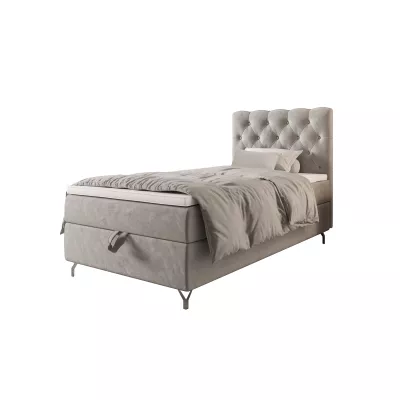 Čalouněná boxspringová postel 100x200 ADRIA 2 - světle šedá