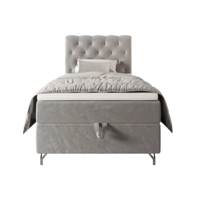 Čalouněná boxspringová postel 100x200 ADRIA 2 - světle šedá