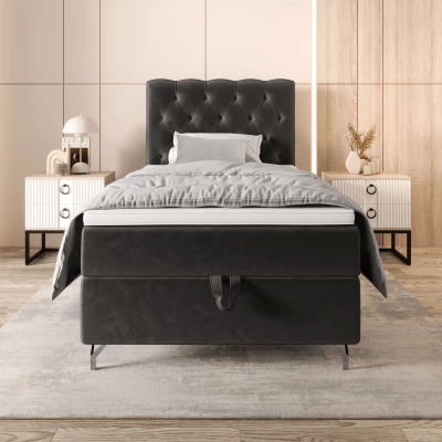 Čalouněná boxspringová postel 100x200 ADRIA 2 - šedá