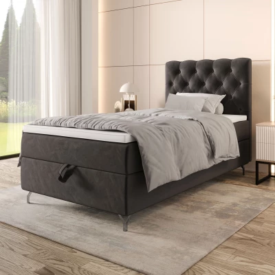 Čalouněná boxspringová postel 100x200 ADRIA 2 - šedá