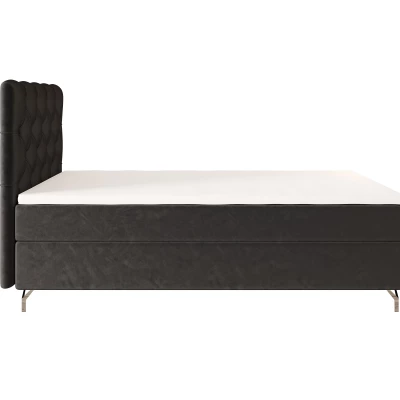 Čalouněná boxspringová postel 100x200 ADRIA 2 - tmavě šedá