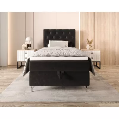 Čalouněná boxspringová postel 100x200 ADRIA 2 - tmavě šedá
