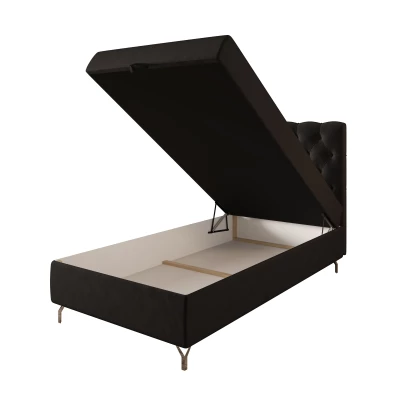 Čalouněná boxspringová postel 100x200 ADRIA 2 - tmavě šedá