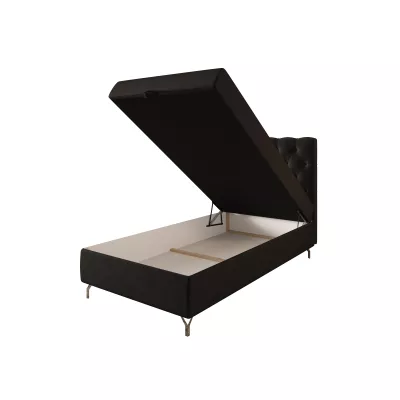 Čalouněná boxspringová postel 100x200 ADRIA 2 - tmavě šedá