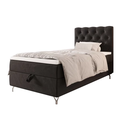 Čalouněná boxspringová postel 100x200 ADRIA 2 - tmavě šedá