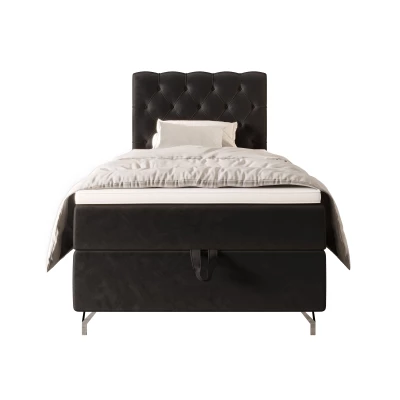 Čalouněná boxspringová postel 100x200 ADRIA 2 - tmavě šedá