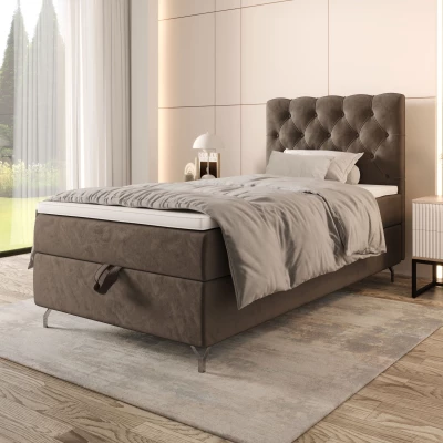 Čalouněná boxspringová postel 120x200 ADRIA 2 - hnědá