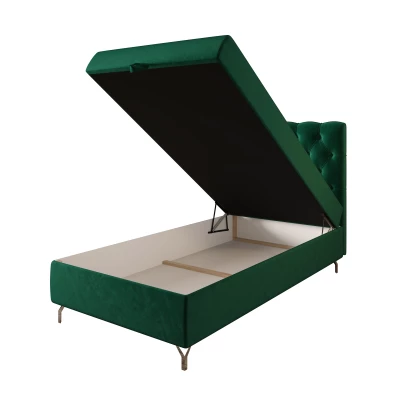 Čalouněná boxspringová postel 120x200 ADRIA 2 - zelená