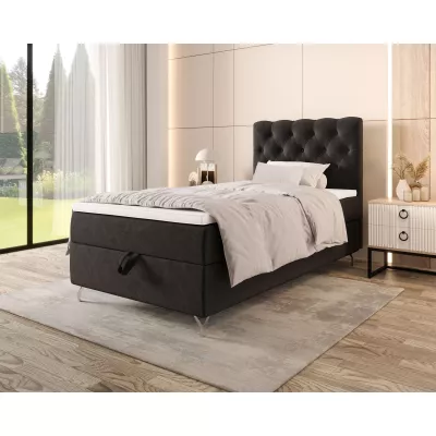 Čalouněná boxspringová postel 120x200 ADRIA 2 - tmavě šedá