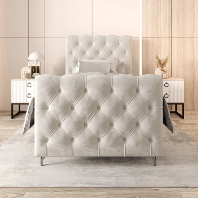 Čalouněná boxspringová postel 90x200 ADRIA PLUS 2 - béžová