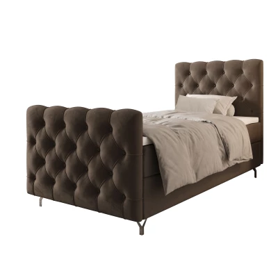 Čalouněná boxspringová postel 90x200 ADRIA PLUS 2 - hnědá