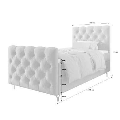 Čalouněná boxspringová postel 90x200 ADRIA PLUS 2 - hnědá