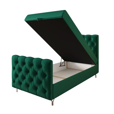 Čalouněná boxspringová postel 90x200 ADRIA PLUS 2 - zelená