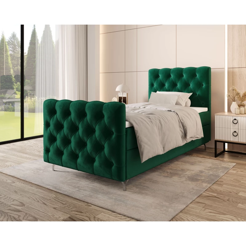 Čalouněná boxspringová postel 90x200 ADRIA PLUS 2 - zelená