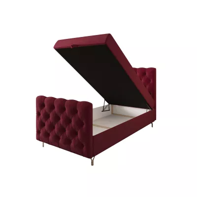 Čalouněná boxspringová postel 90x200 ADRIA PLUS 2 - červená