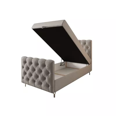 Čalouněná boxspringová postel 90x200 ADRIA PLUS 2 - světle šedá