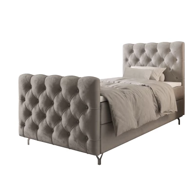Čalouněná boxspringová postel 90x200 ADRIA PLUS 2 - světle šedá