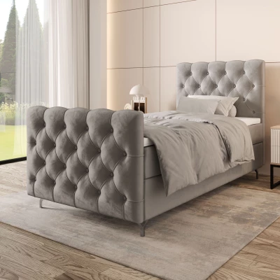 Čalouněná boxspringová postel 90x200 ADRIA PLUS 2 - světle šedá