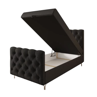 Čalouněná boxspringová postel 90x200 ADRIA PLUS 2 - tmavě šedá