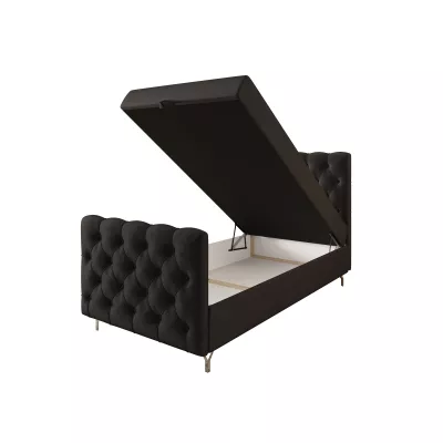 Čalouněná boxspringová postel 90x200 ADRIA PLUS 2 - tmavě šedá