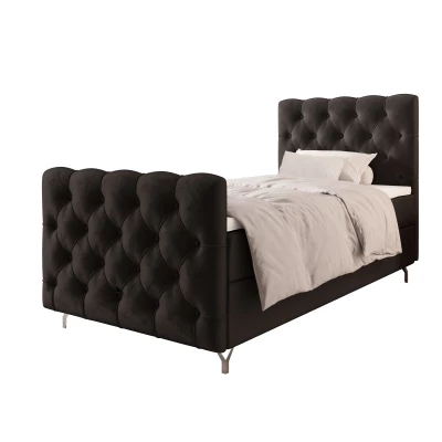 Čalouněná boxspringová postel 90x200 ADRIA PLUS 2 - tmavě šedá